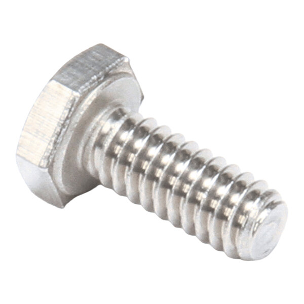 A stainless steel hex head bolt with a 1/4-20 thread size and 5/8 inch length.