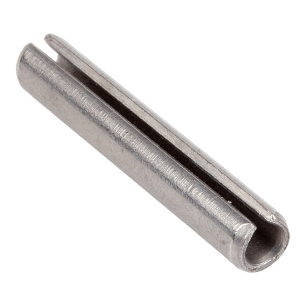 A stainless steel roll pin measuring 1/8 inch by 13/16 inch.