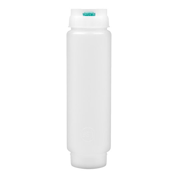 FIFO Innovations 16 oz. Clear Double Wide-Mouth Squeeze Bottle with Thin Dispensing Valve - 12/Case