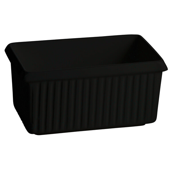 A black rectangular Tablecraft server with ridges.