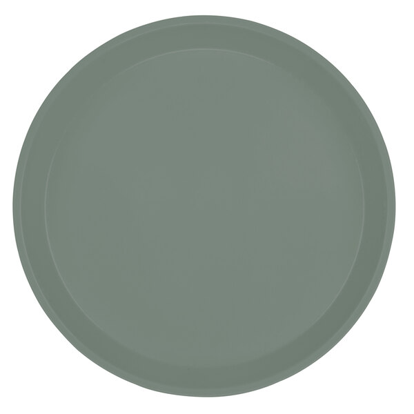 A grey round Cambro tray.