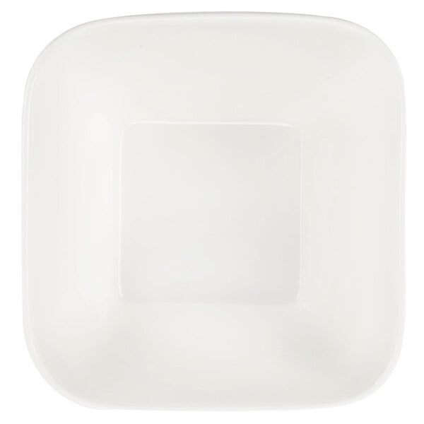 A white square porcelain bowl.