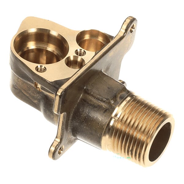 A brass hot water outlet fitting with a 3/4 inch NPT thread, designed for Rinnai VC/KB models.
