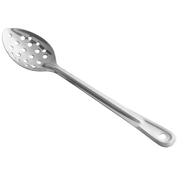 A 13-inch perforated stainless steel basting spoon.