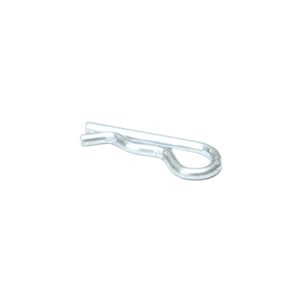 A small metal clip with a looped end, commonly used as a fastener or retainer.