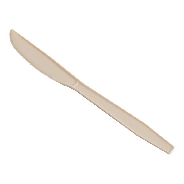 Choice 7 5/16" Heavy Weight Beige Polypropylene Plastic Knife - 1,000/Case