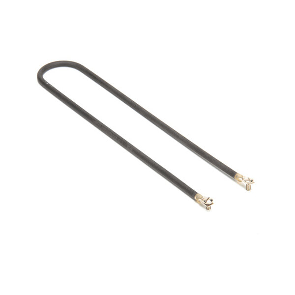 A U-shaped heating element with two metal terminals, designed for use in electrical appliances.