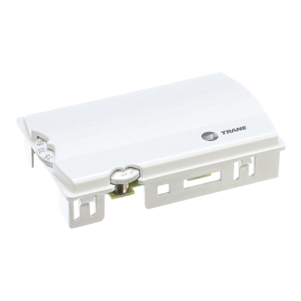 A white Trane interface sensor set for a 3-speed fan, featuring adjustment dials and mounting slots.