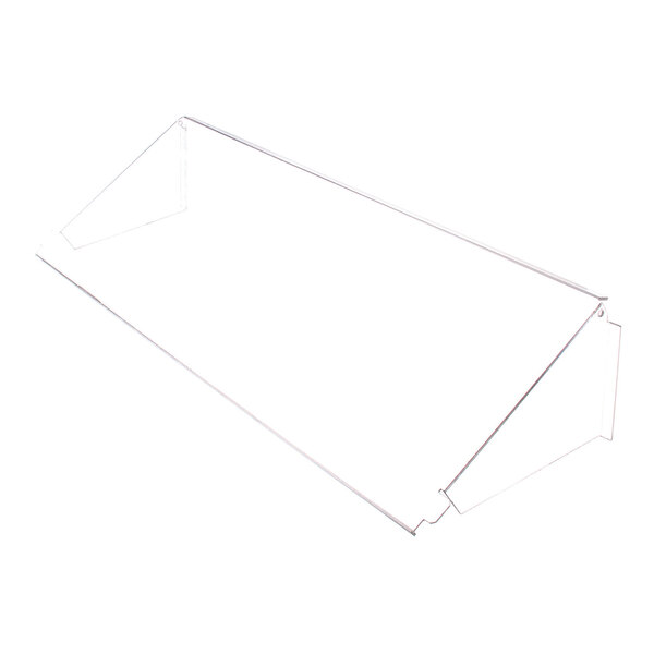 A clear, angled plastic lower door panel for a commercial food service appliance.