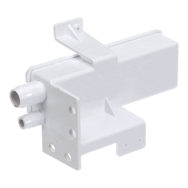 A white Trane SEP00243 separator canister assembly with two hose connectors and mounting brackets.