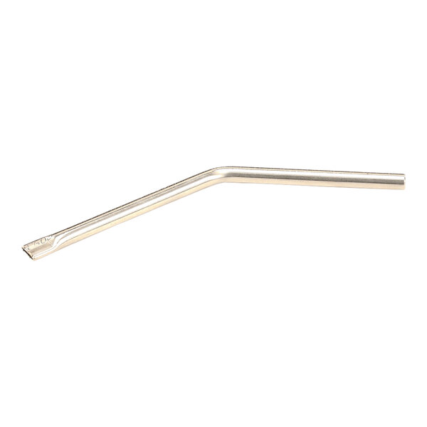 A metal pilot tube with a bent shape, typically used in gas appliances.