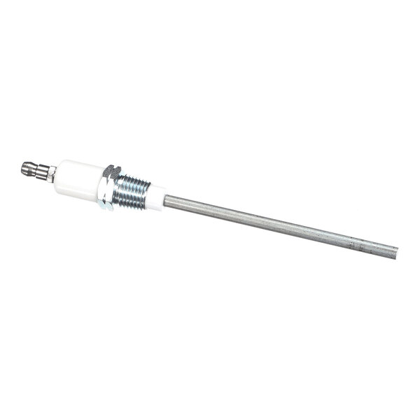 A metal and ceramic flame sensor rod for HVAC systems.