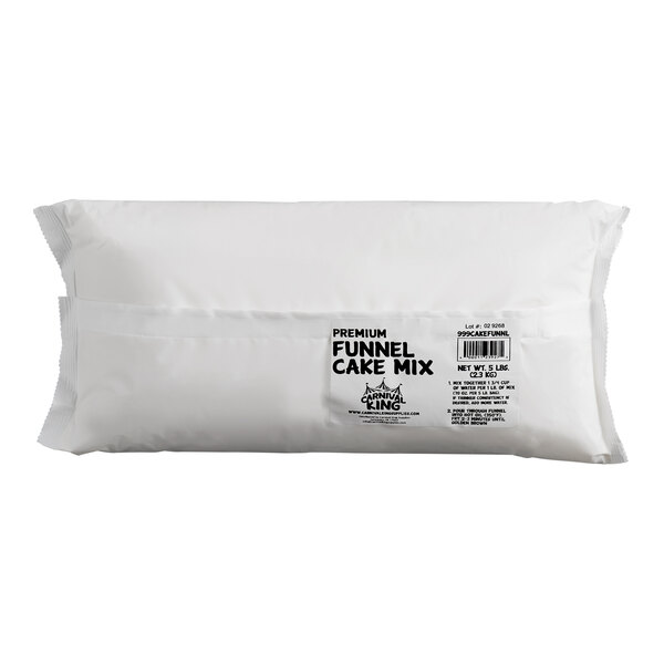 A 5 lb. bag of Carnival King premium funnel cake mix.
