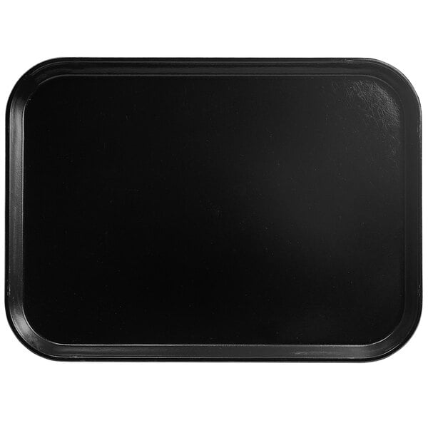 A black tray with a white background.