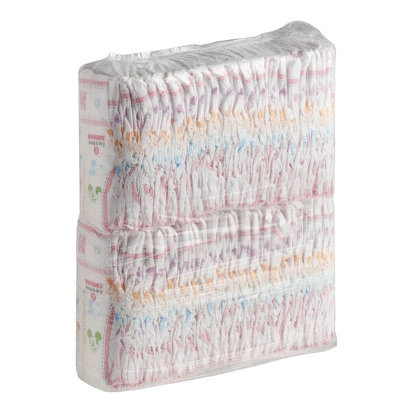 A package of Huggies Snug & Dry Size 3 baby diapers.