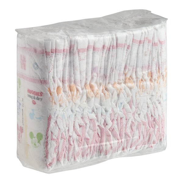 A package of Huggies Snug & Dry Size 4 baby diapers.