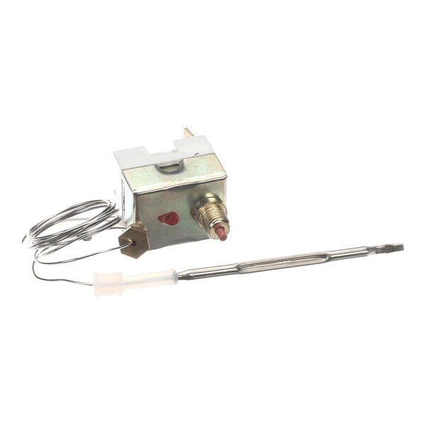 A Waring 037671 reset switch with a metal housing, attached wire, and probe.
