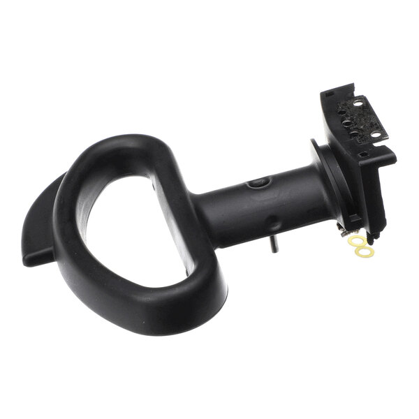 A black replacement handle for a Waring appliance.