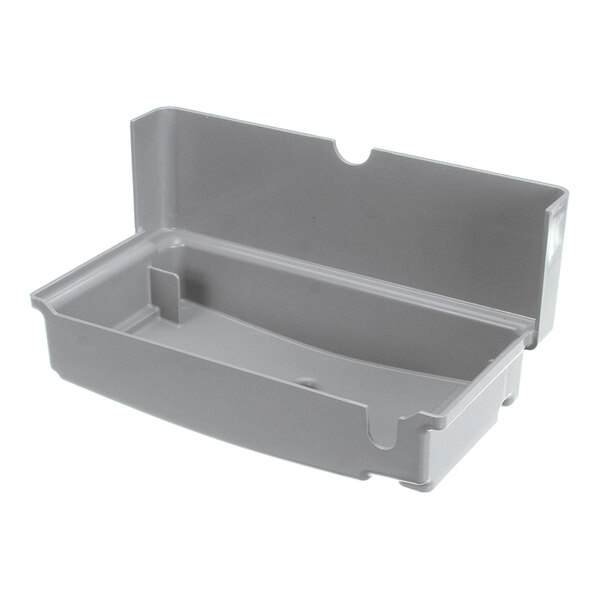 A gray plastic filter tray with a raised back and open front, designed for use with Zummo equipment.