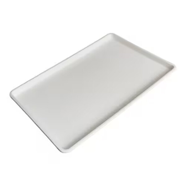 A rectangular white tray with slightly raised edges.
