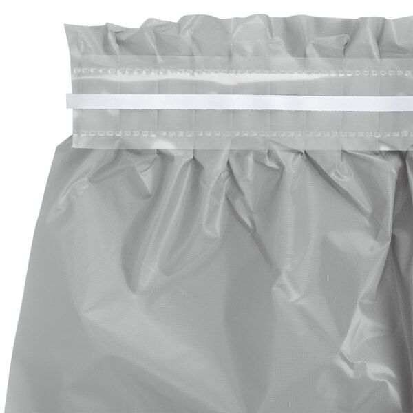 Creative Converting 14' x 29" Shimmering Silver Disposable Plastic Table Skirt - 6/Case