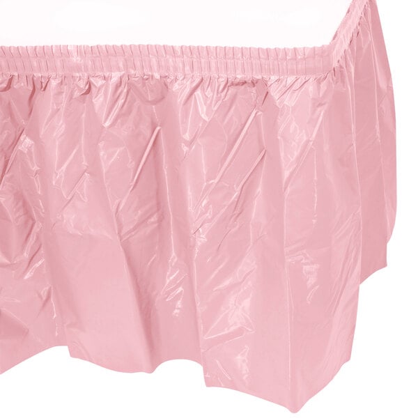 Creative Converting 14' x 29" Classic Pink Disposable Plastic Table Skirt - 6/Case