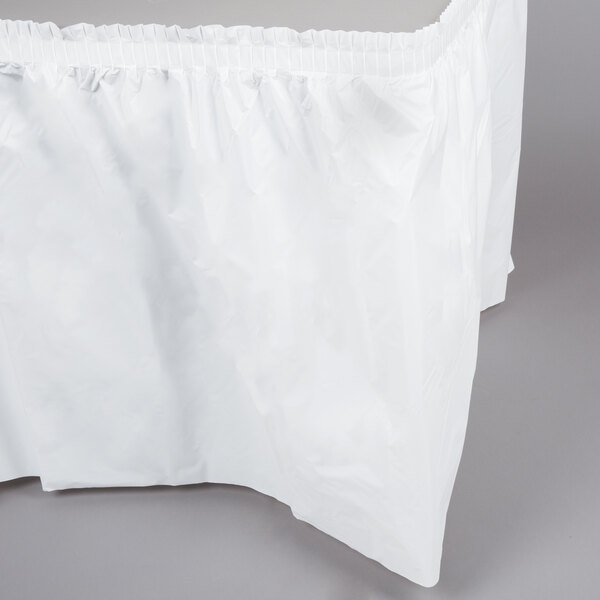 Creative Converting 14' x 29" White Disposable Plastic Table Skirt - 6/Case