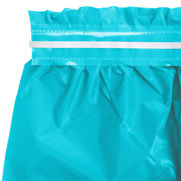 Creative Converting 14' x 29" Bermuda Blue Disposable Plastic Table Skirt - 6/Case