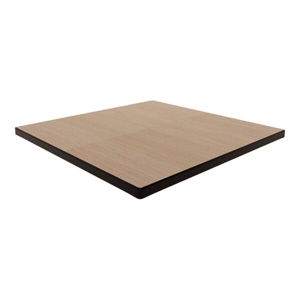 Plymold 30" x 30" Square Beigewood Laminate Thin Profile Dur-A-Edge Table Top