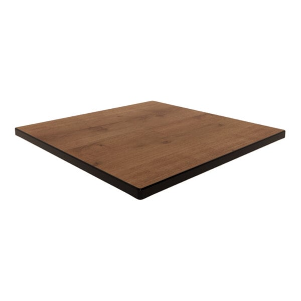 Plymold 30" x 30" Square Planked Urban Oak Laminate Thin Profile Dur-A-Edge Table Top