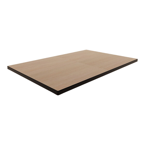 Plymold 30" x 48" Rectangular Beigewood Laminate Thin Profile Dur-A-Edge Table Top