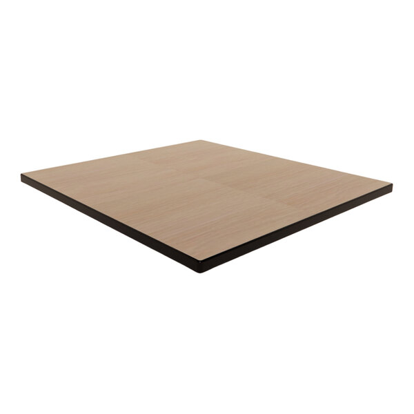 Plymold 36" x 36" Square Beigewood Laminate Thin Profile Dur-A-Edge Table Top