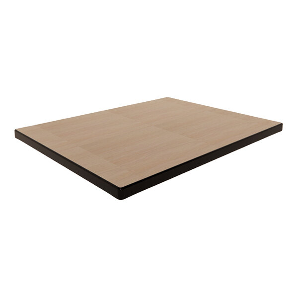 Plymold 24" x 30" Rectangular Beigewood Laminate Thin Profile Dur-A-Edge Table Top