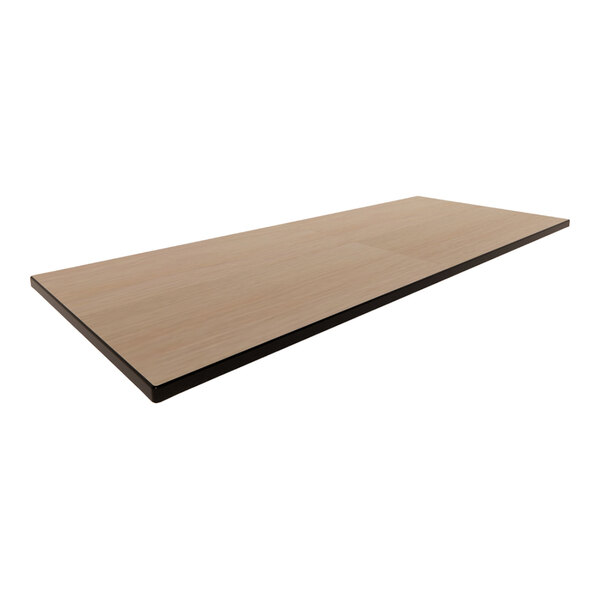 Plymold 30" x 72" Rectangular Beigewood Laminate Thin Profile Dur-A-Edge Table Top