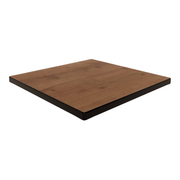 Plymold 24" x 24" Square Planked Urban Oak Laminate Thin Profile Dur-A-Edge Table Top