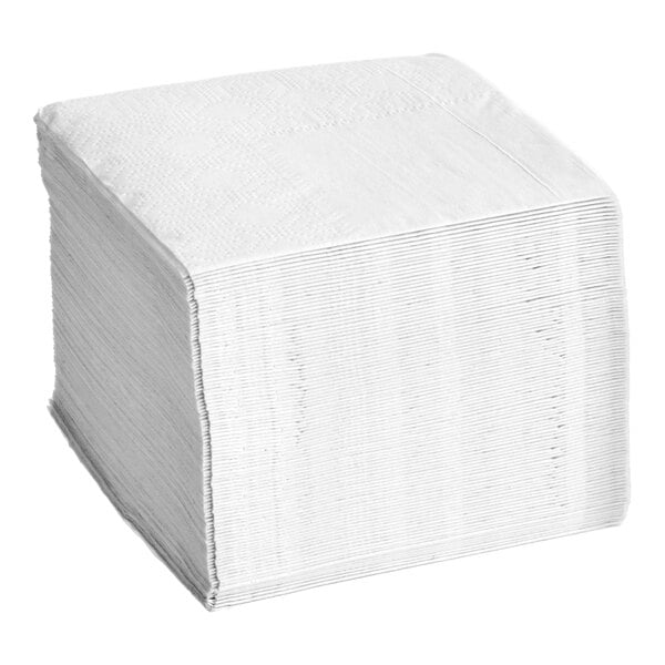 Hoffmaster 9 1/2" Square White 3-Ply Regal-Embossed 1/4 Fold Paper Beverage / Cocktail Napkin - 2,400/Case