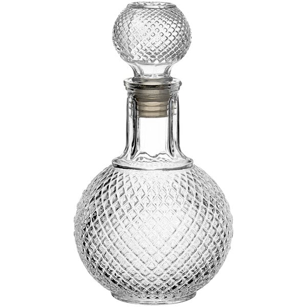 Acopa 32 oz. Cut Glass Sphere Whiskey Decanter - 4/Case