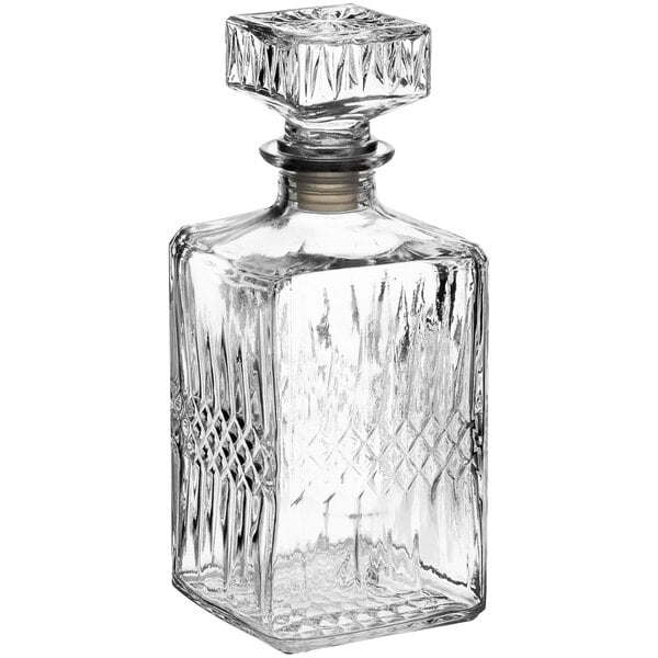 Acopa 37 oz. Cut Glass Whiskey Decanter - 4/Case
