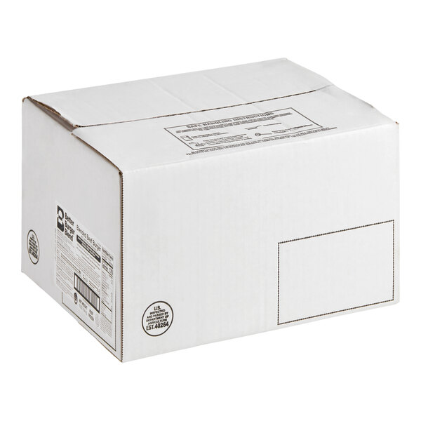 A plain white cardboard box containing Better Burger Blend Beef and Jackfruit Burgers.