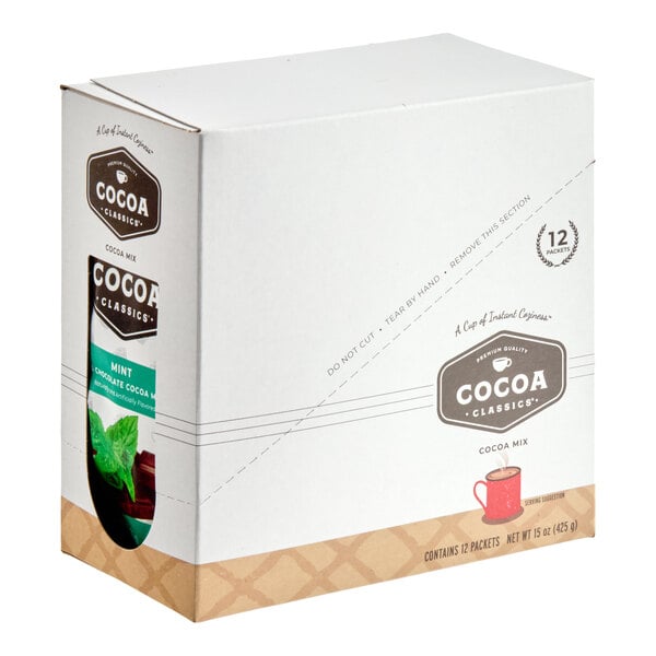 Cocoa Classics Mint and Chocolate Cocoa Mix Packet 1.25 oz. - 36/Case