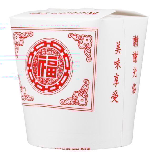 Fold-Pak SmartServ 16SSPRINTM 16 oz. Printed Chinese / Asian Microwavable Paper Take-Out Container - 25/Pack