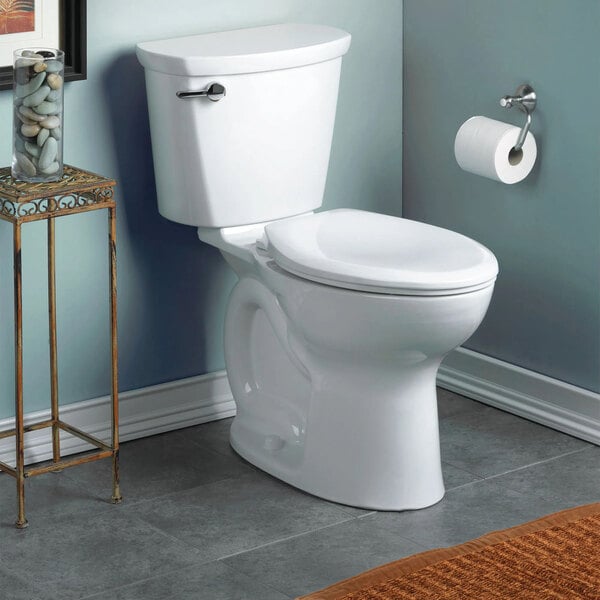 American Standard Cadet PRO 215FA104.020 White Vitreous China Floor-Mount Chair Height Elongated High-Efficiency Toilet and 10" Rough-In - 1.28 GPF