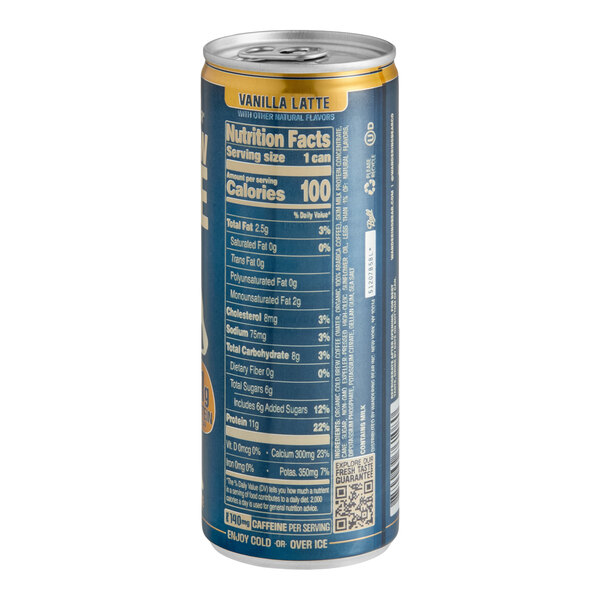 A can of Wandering Bear Vanilla Latte High Protein Cold Brew Coffee.