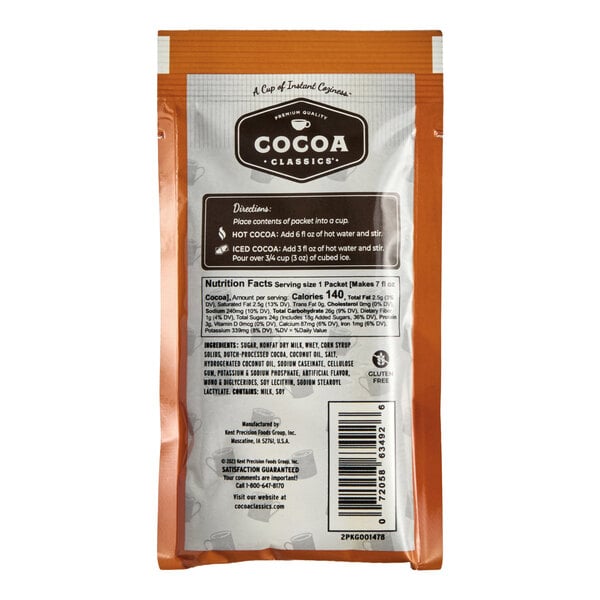 Cocoa Classics Caramel and Chocolate Cocoa Mix Packet 1.25 oz. - 36/Case