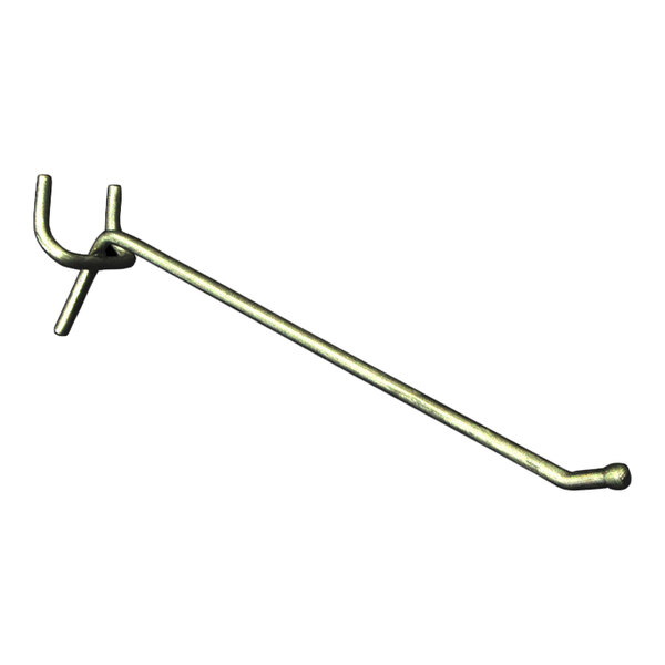 A 6-inch galvanized metal wire pegboard hook.
