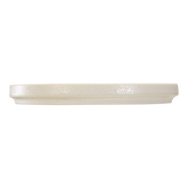 International Tableware Alloy 8 1/4" Titanium White Raised Rim Round Stoneware Plate - 24/Case