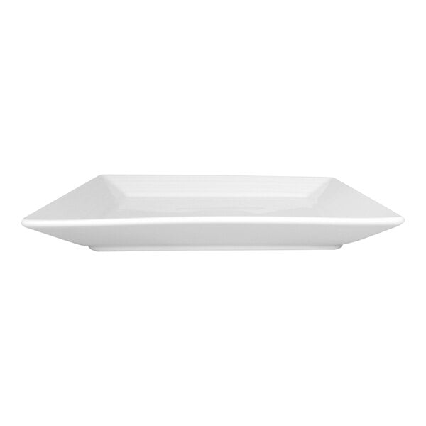 International Tableware Marzano 9 3/4" Bright White Wide Rim Porcelain Square Plate - 24/Case