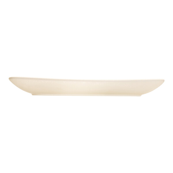 International Tableware Alloy 14" x 7 1/2" Titanium White Rectangular Stoneware Platter - 12/Case