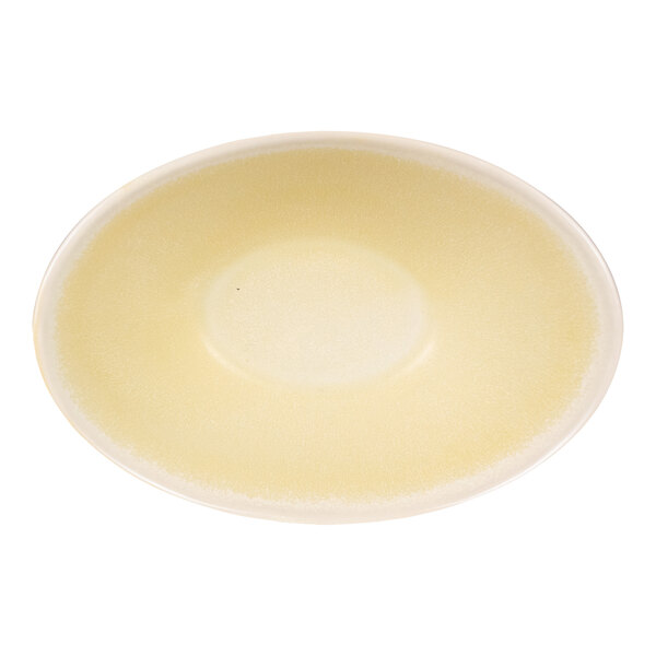 International Tableware Hearth 11 oz. Lemon Oval Stoneware Soup Bowl - 36/Case
