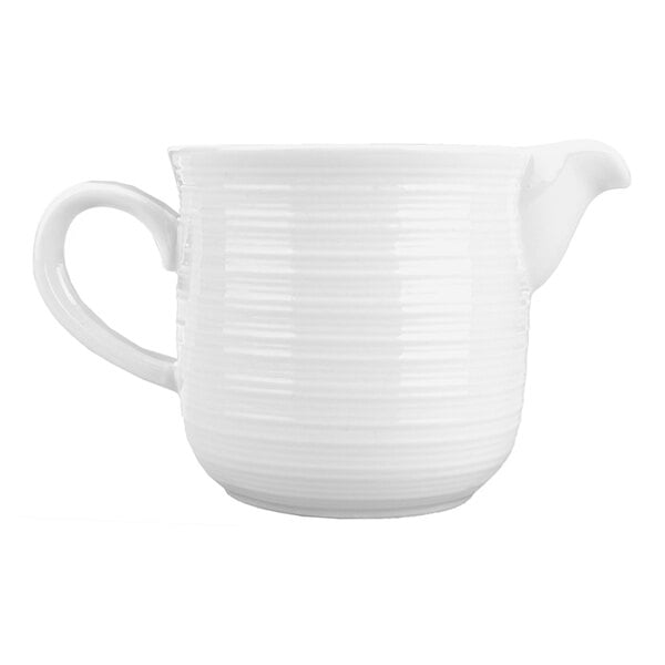 International Tableware Marzano 10 oz. Bright White Porcelain Creamer MZ-102 - 12/Case